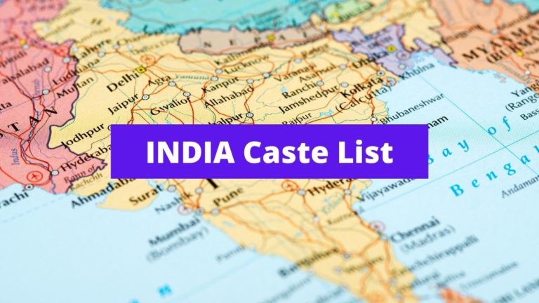 INDIA Caste List 2022 